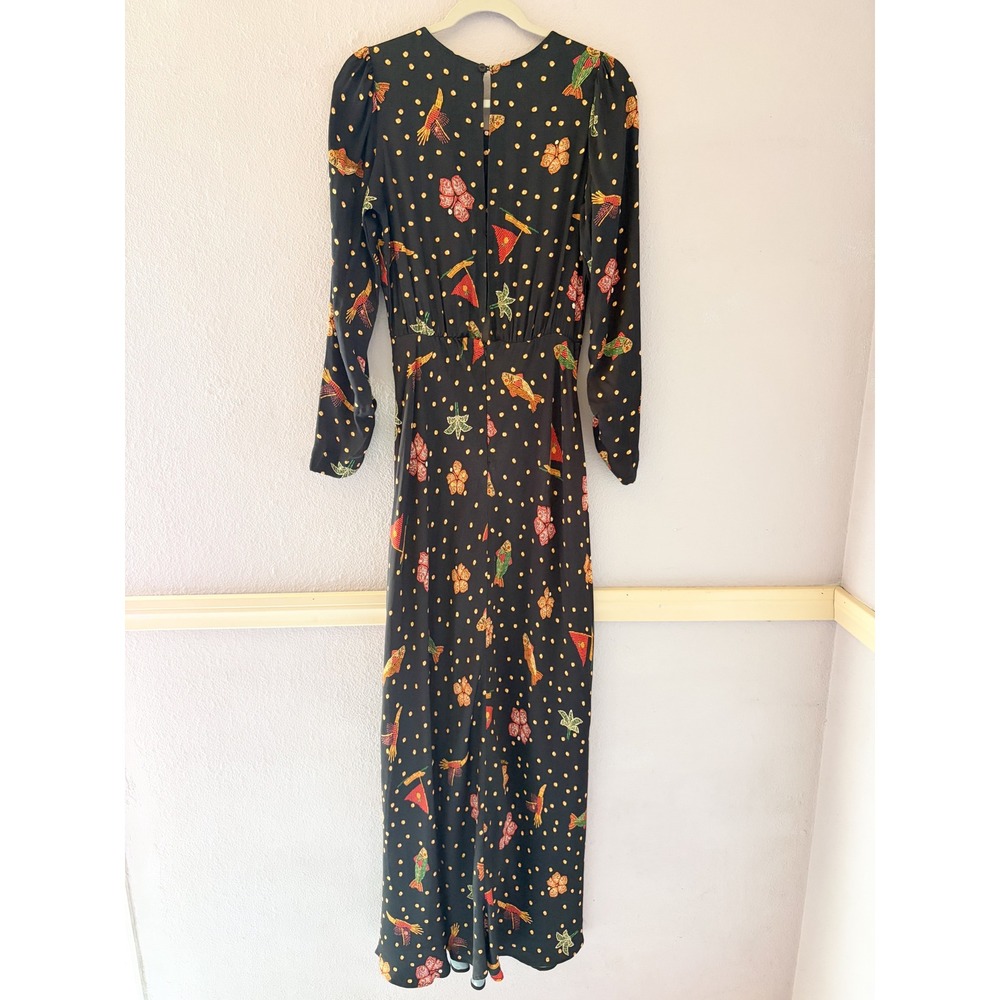 FARM Rio Riqueza Tropical Cutout Maxi Dress Polka Dot Fish Floral Tropical Large - Picture 12 of 12